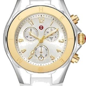 Michele Jellybean Two-Tone 18k Gold Watch NEW!